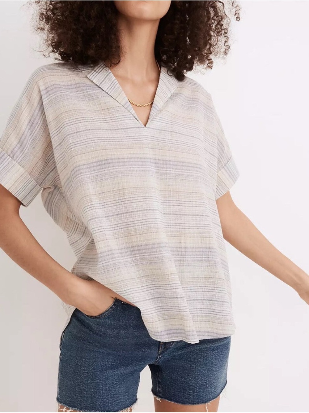 Madewell Crinkle Hayden Stripe Popover
Top
